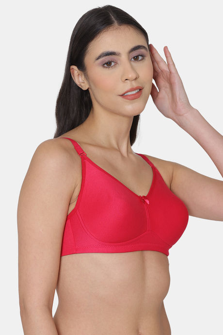 Tweens Single Layered Non Wired Full Coverage Minimiser Bra - Dark Pink — image 3